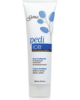 Front facing of 250 ml Gena Pedi Ice Gel tube bottle container featuring its printed product details